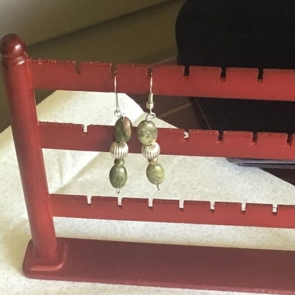 Natural Unakite Earrings NWOT - Picture 2 of 7
